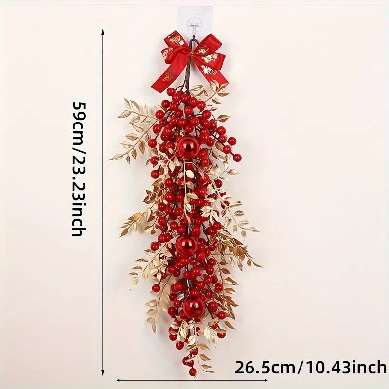 Spring Festival Decoration Living Room Venue Layout Fake Flower Berry Wall Hanging Decoration